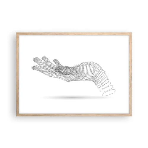 Póster en marco roble claro - Mano elástica - 70x50 cm