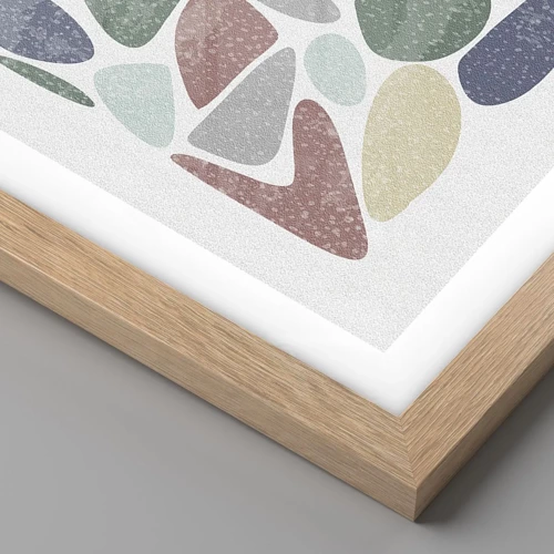 Póster en marco roble claro - Mosaico de colores empolvados - 30x30 cm