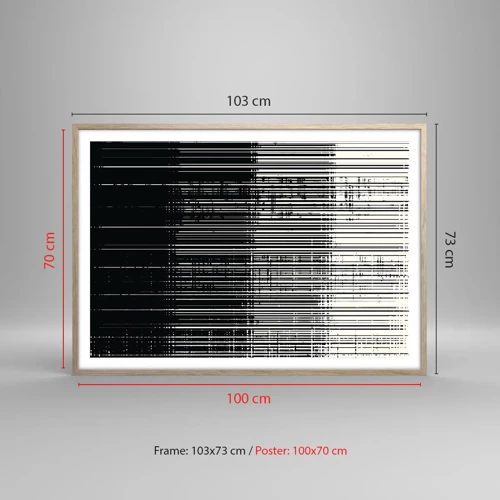 Póster en marco roble claro - Ondas y vibraciones - 100x70 cm