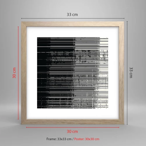 Póster en marco roble claro - Ondas y vibraciones - 30x30 cm