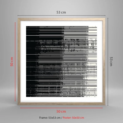 Póster en marco roble claro - Ondas y vibraciones - 50x50 cm