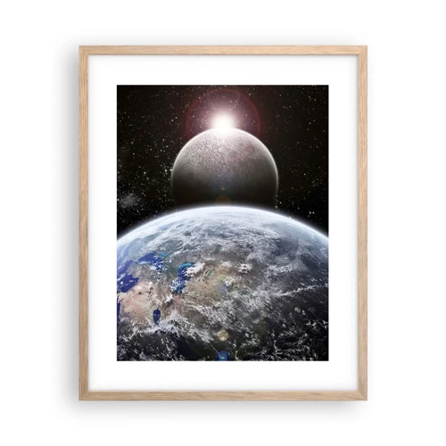 Póster en marco roble claro - Paisaje cósmico - amanecer - 40x50 cm