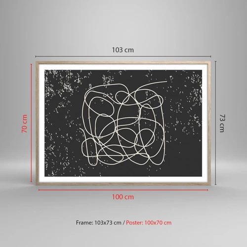 Póster en marco roble claro - Pensamientos errantes - 100x70 cm