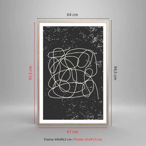 Póster en marco roble claro - Pensamientos errantes - 61x91 cm