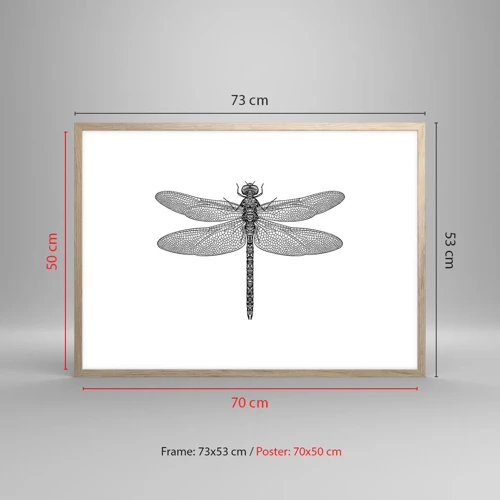 Póster en marco roble claro - Precisión de la naturaleza - 70x50 cm
