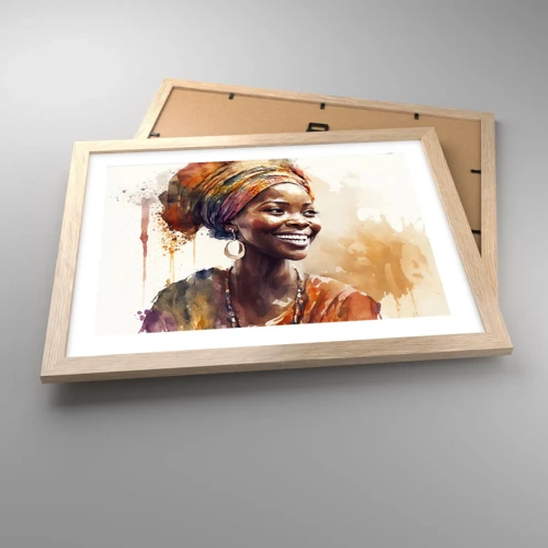 Póster en marco roble claro - Reina africana - 40x30 cm