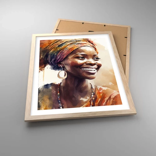 Póster en marco roble claro - Reina africana - 40x50 cm