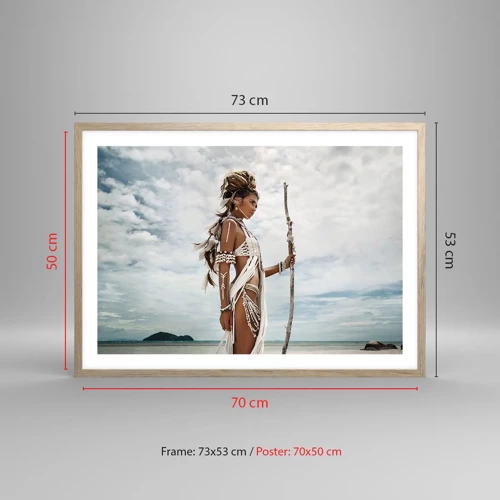 Póster en marco roble claro - Reina de los trópicos - 70x50 cm