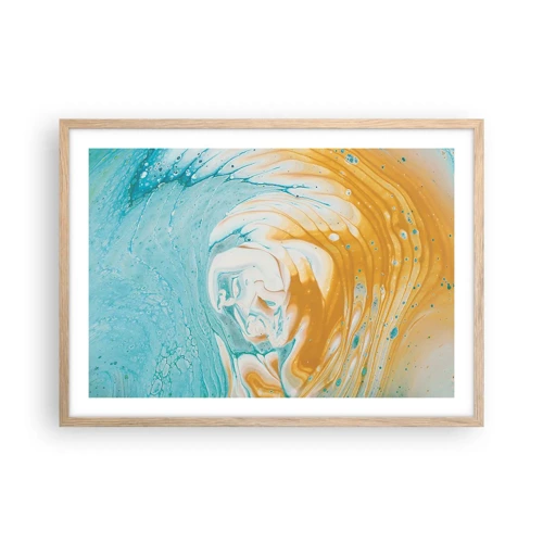 Póster en marco roble claro - Remolino pastel - 70x50 cm