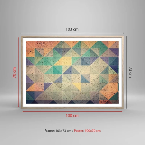 Póster en marco roble claro - República de los triángulos - 100x70 cm