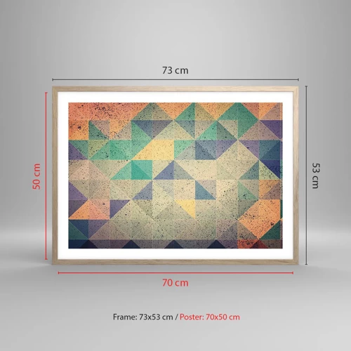 Póster en marco roble claro - República de los triángulos - 70x50 cm
