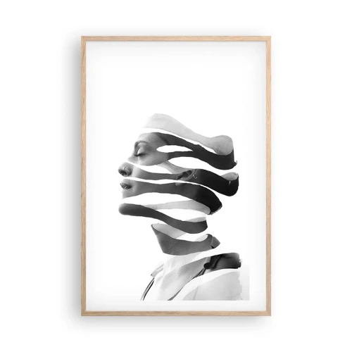 Póster en marco roble claro - Retrato surrealista - 61x91 cm