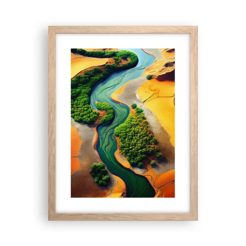 Póster en marco roble claro - Río que da vida - 30x40 cm