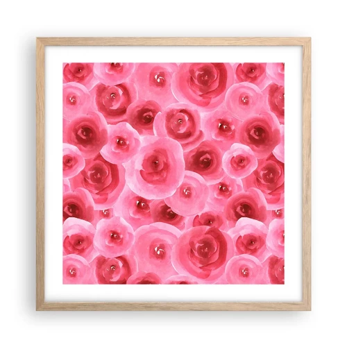 Póster en marco roble claro - Rosas abajo y arriba - 50x50 cm