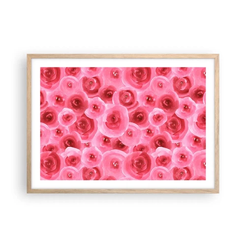 Póster en marco roble claro - Rosas abajo y arriba - 70x50 cm