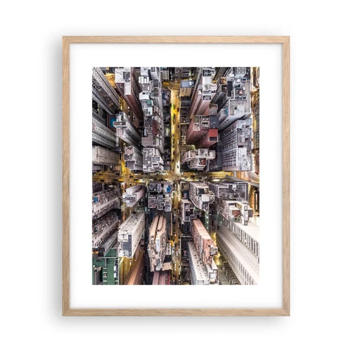 Póster en marco roble claro - Saludos desde Hong Kong - 40x50 cm