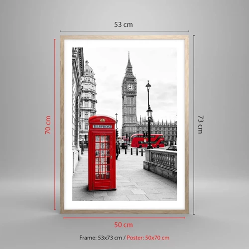 Póster en marco roble claro - Sin duda, Londres - 50x70 cm