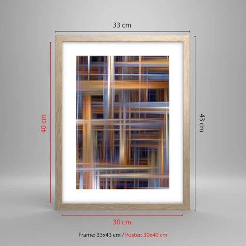 Póster en marco roble claro - Tejido de luz - 30x40 cm