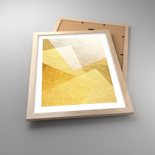 Póster en marco roble claro - Tiempo de geometría - 30x40 cm