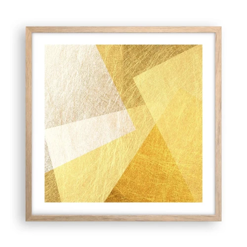 Póster en marco roble claro - Tiempo de geometría - 50x50 cm