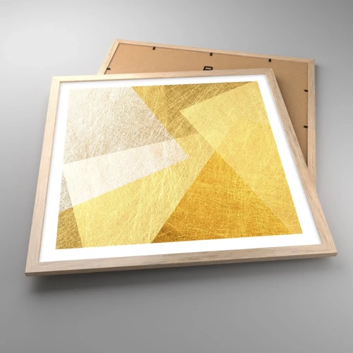 Póster en marco roble claro - Tiempo de geometría - 50x50 cm