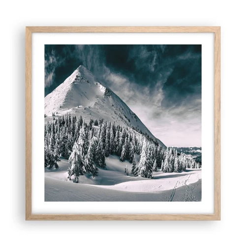 Póster en marco roble claro - Tierra de nieve y hielo - 50x50 cm