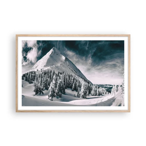 Póster en marco roble claro - Tierra de nieve y hielo - 91x61 cm