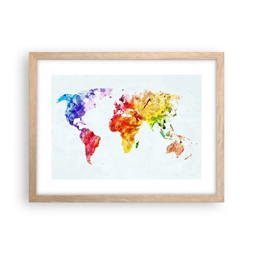 Póster en marco roble claro - Todos los colores del mundo - 40x30 cm