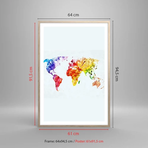 Póster en marco roble claro - Todos los colores del mundo - 61x91 cm