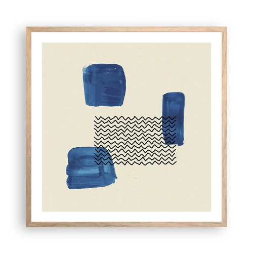 Póster en marco roble claro - Un cuarteto abstracto - 60x60 cm