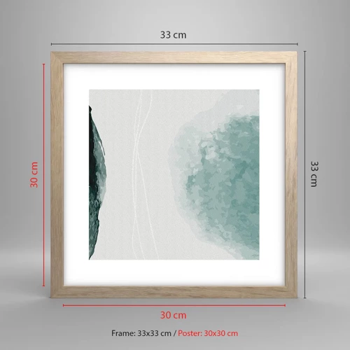 Póster en marco roble claro - Un encuentro con la niebla - 30x30 cm