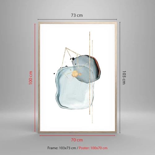 Póster en marco roble claro - Un estudio de gotas - 70x100 cm