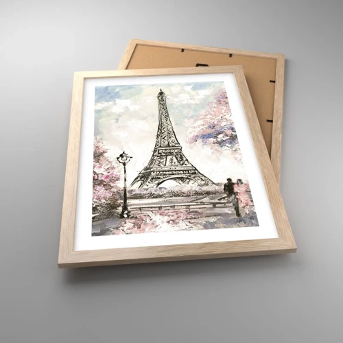 Póster en marco roble claro - Un paseo por París en abril - 30x40 cm
