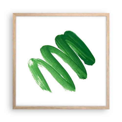 Póster en marco roble claro - Una broma verde - 50x50 cm