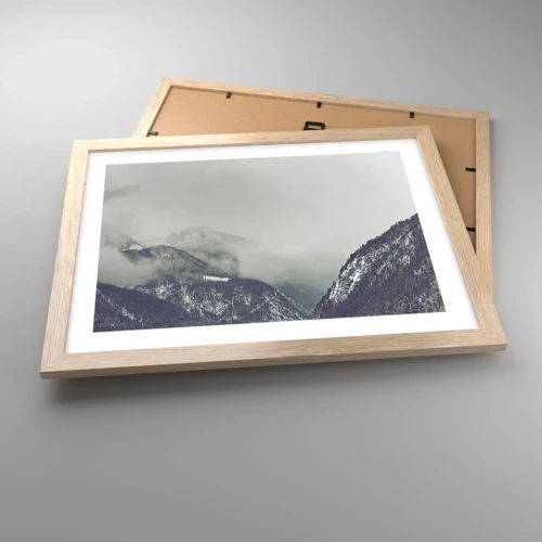 Póster en marco roble claro - Valle de la niebla - 40x30 cm