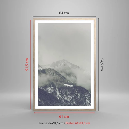 Póster en marco roble claro - Valle de la niebla - 61x91 cm