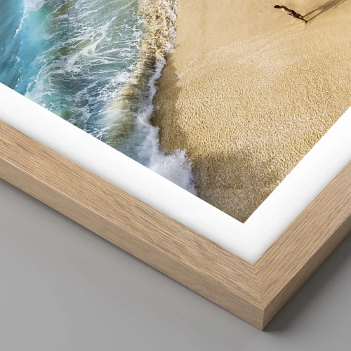 Póster en marco roble claro - Y luego el sol, la playa... - 50x70 cm