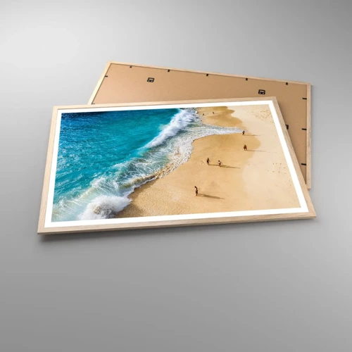 Póster en marco roble claro - Y luego el sol, la playa... - 91x61 cm