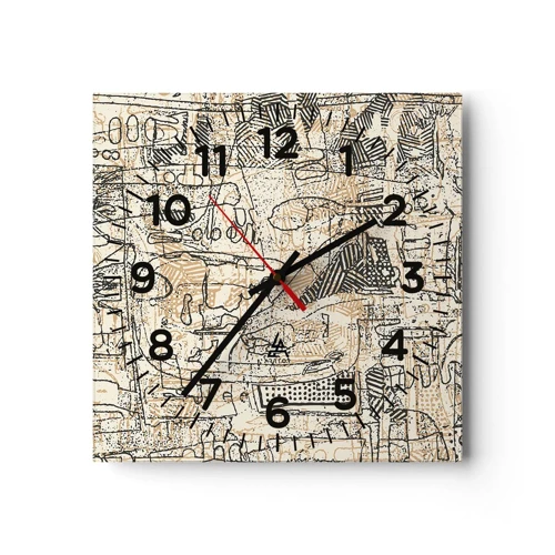 Reloj de pared - Reloj de vidrio - A la espera de ser descifrado - 30x30 cm