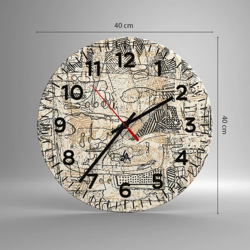 Reloj de pared - Reloj de vidrio - A la espera de ser descifrado - 40x40 cm