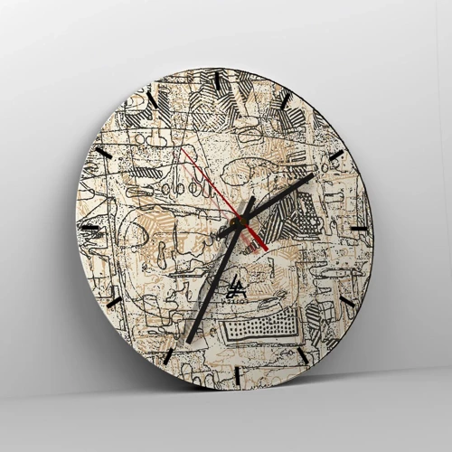 Reloj de pared - Reloj de vidrio - A la espera de ser descifrado - 40x40 cm