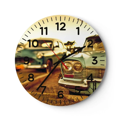 Reloj de pared - Reloj de vidrio - A la espera del futuro - 30x30 cm