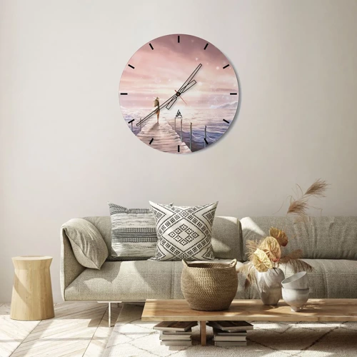 Reloj de pared - Reloj de vidrio - A la luz de un sueño - 30x30 cm