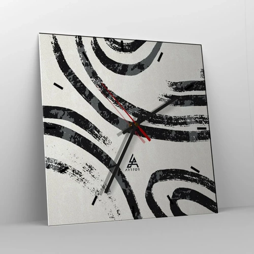 Reloj de pared - Reloj de vidrio - A medias - 30x30 cm