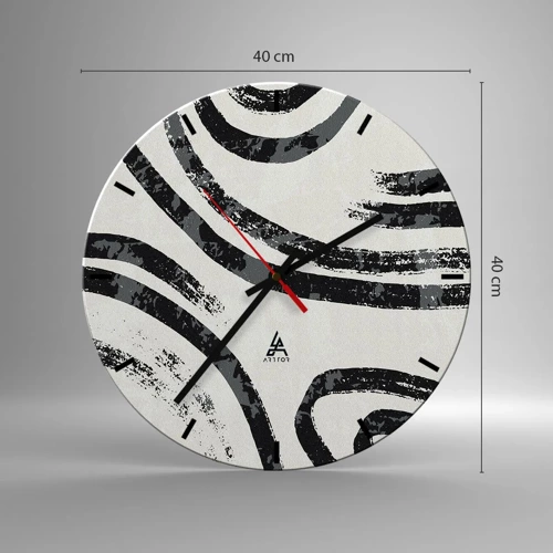 Reloj de pared - Reloj de vidrio - A medias - 40x40 cm