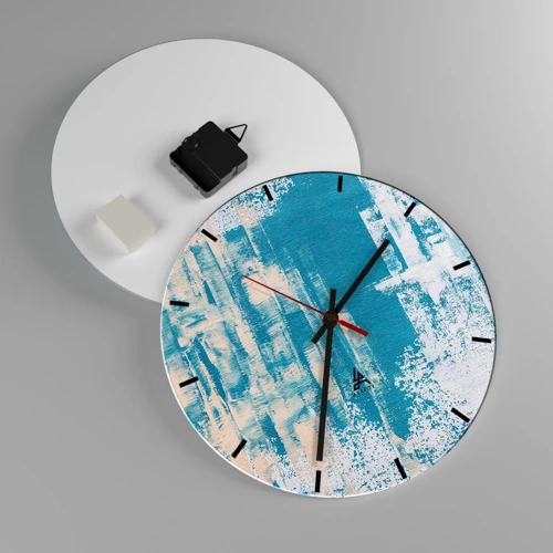 Reloj de pared - Reloj de vidrio - A través de un carámbano - 30x30 cm