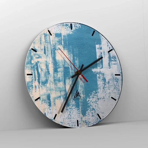 Reloj de pared - Reloj de vidrio - A través de un carámbano - 30x30 cm