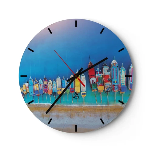 Reloj de pared - Reloj de vidrio - A vista de pájaro - 30x30 cm