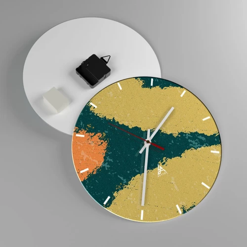 Reloj de pared - Reloj de vidrio - Abstracción - a cámara lenta - 30x30 cm