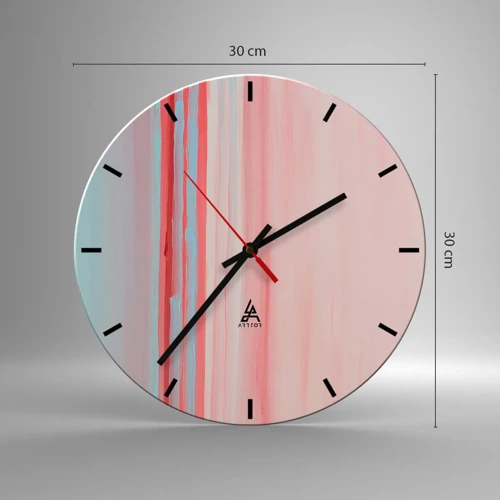 Reloj de pared - Reloj de vidrio - Abstracción al amanecer - 30x30 cm